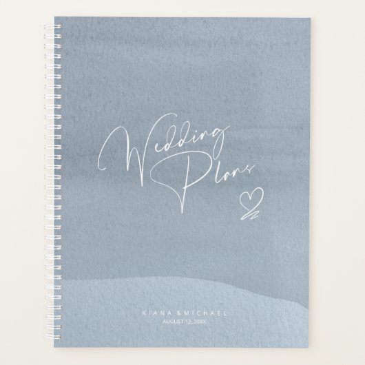 Calligrafie Wedding Plans Dusty Blue ID771 Planner (Voorkant)