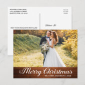 Calligrafie Wood Merry kerstster foto Briefkaart (Voorkant / Achterkant)
