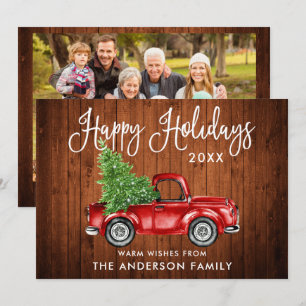 Calligrafie Wood  Truck Feestdagenkaart