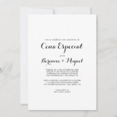 Calligrafieminimalist Cena Especial Kaart (Voorkant)