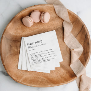 Calligrafieminimalistisch Trivia Fun Facts Wedding Servet