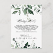 Calligrafieminimalistisch weddenschap goed informatiekaartje (Voorkant)