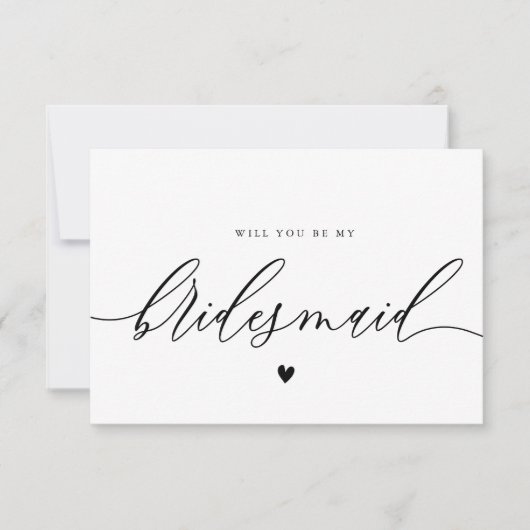 calligrafiescript bridesmaid voorstelkaart kaart (Voorkant)