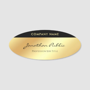 Calligrafiescript Elegant Glamor Gold Sjabloon Naamplaatje