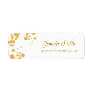 Calligrafiescript Elegant Sjabloon Gold Confetti Etiket