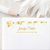 Calligrafiescript Elegant Sjabloon Gold Confetti Etiket (Insitu)