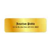 Calligrafiescript Faux Gold Elegant Sjabloon Etiket (Voorkant)