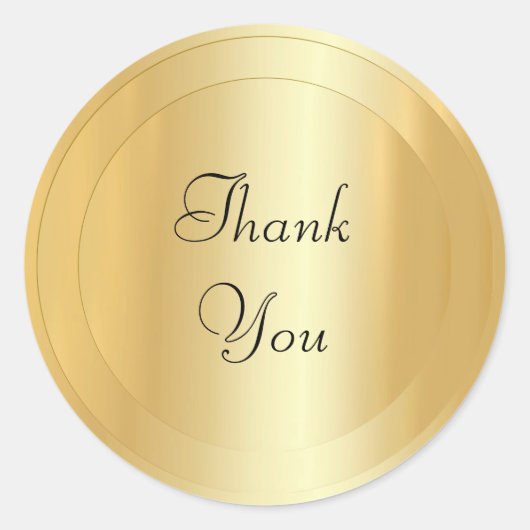 Calligrafiescript Faux Gold Modern Sjabloon Ronde Sticker (Voorkant)