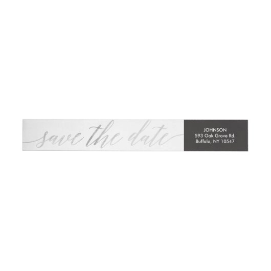 Calligrafiescript Faux Silver Foil Return Address (Individueel)