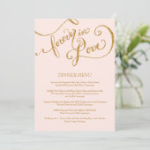 Calligrafiescript Forever in Love Gold Glitter Menu (Staand voorkant)