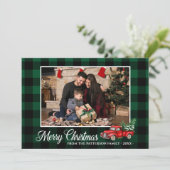 Calligrafiescript Foto groen geplakt rood vrachtwa Kaart (Staand voorkant)