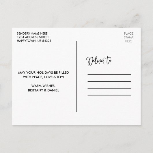 Calligrafiescript - Gehuwd en prettige bruiloft fo Briefkaart (Achterkant)