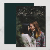 Calligrafiescript Glory to God Kerstfoto Feestdagenkaart (Voorkant / Achterkant)