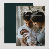 Calligrafiescript Glory to God Kerstfoto Ho Feestdagenkaart (Voorkant / Achterkant)