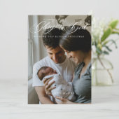 Calligrafiescript Glory to God Kerstfoto Ho Feestdagenkaart (Staand voorkant)