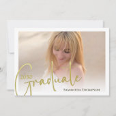 Calligrafiescript Gold Minimalist Two Photo Kaart (Voorkant)