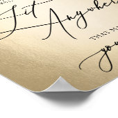 Calligrafiescript Gold Sit Anywhere Weddensign Poster (Hoek)