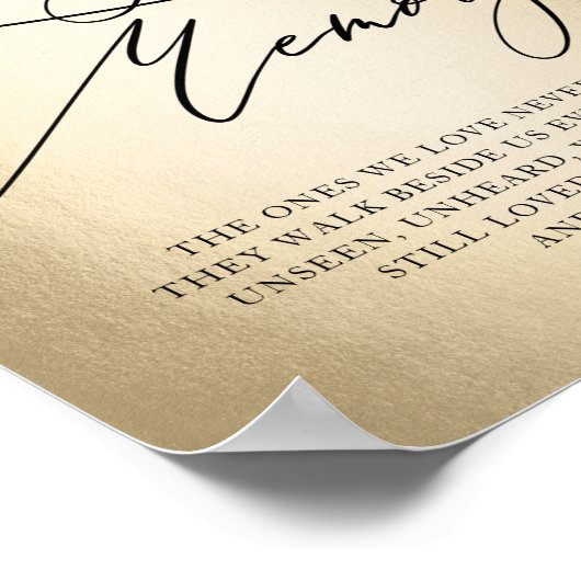 Calligrafiescript in Loving Memory Wedding Sign Poster (Hoek)