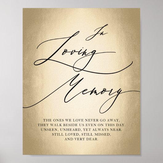 Calligrafiescript in Loving Memory Wedding Sign Poster (Voorkant)