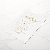  Calligrafiescript minimalistisch huwelijk Folie Uitnodiging (Gedraaid)