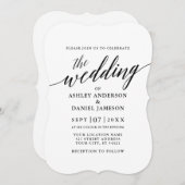 Calligrafiescript Modern Elegant Wedding Kaart (Voorkant / Achterkant)