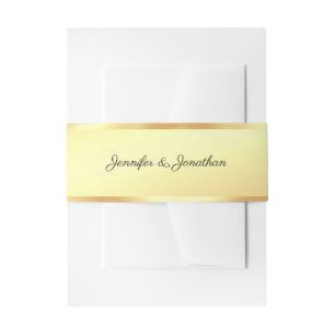 Calligrafiescript Moderne Tekst Faux Gold-Sjabloon Uitnodigingen Wikkel