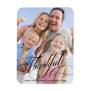 Calligrafiescript Thankful Thanksgiving Foto Magneet