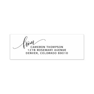 Calligrafiescript van het Adres van de Terugkeer Zelfinktende Stempel