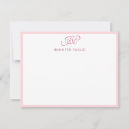 Calligrafiesonogram legant Blush Pink Notitiekaartje