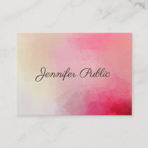 Calligrafietekst Moderne elegante roze Sjabloon Visitekaartje