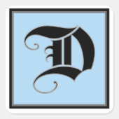Calligrafische hoofdletter D Vierkante Sticker (Voorkant)