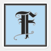 Calligrafische hoofdletter F Vierkante Sticker (Voorkant)