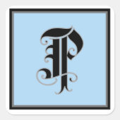 Calligrafische hoofdletter P Vierkante Sticker (Voorkant)