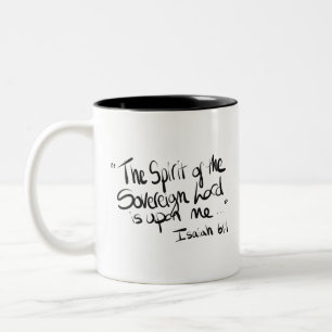 Calligrafische scripts Citaat "Spirit ..." Tweekleurige Koffiemok