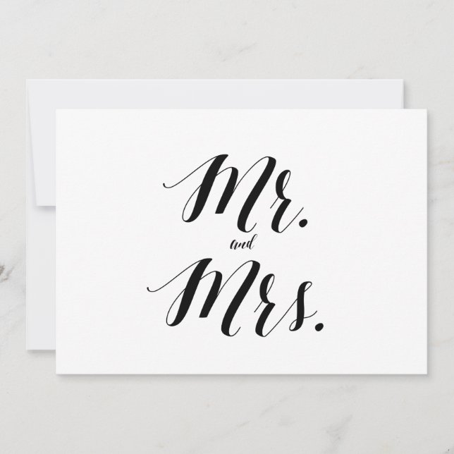 Calligrafische stijl "Mr en Mrs." Weddenschap (Voorkant)