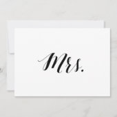 Calligrafische stijl "Mrs." Bodemonderteken voor b Kaart (Voorkant)