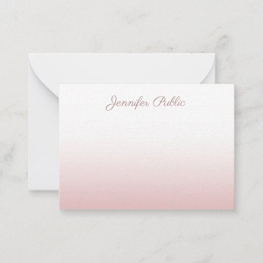 Calligraphed Script Name Roos Gold Elegant Notitiekaartje (Voorkant)