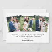 Calligraphie 4 Photos pour toujours Merci Mariage (Dos)