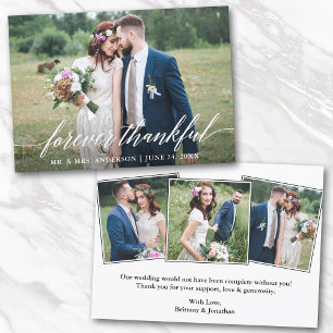 Calligraphie 4 Photos pour toujours Merci Mariage