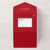 Calligraphie 5 Photo Rouge Tout en un Carte de Noë (Dehors)