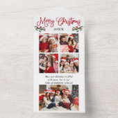 Calligraphie 5 Photo Rouge Tout en un Carte de Noë (À l'intérieur)