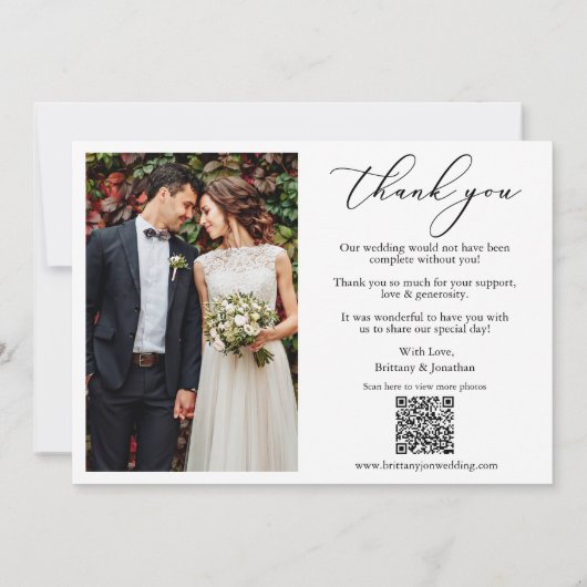 Calligraphie 6 Photos Amour Merci QR Code Mariage (Dos)