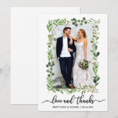 Calligraphie Aimer et Merci Aquarelle Eucalyptus (Devant / Derrière)