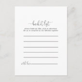 Calligraphie Aimer Fancy Script Bucket List Cartes (Devant)