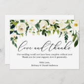 Calligraphie Aimer Merci Aquarelle Vert Floral (Devant / Derrière)