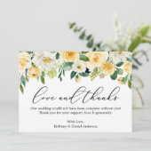 Calligraphie Aimer Merci Jaune Blanc Floral (Debout devant)