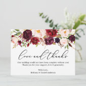 Calligraphie Amour Merci Bourgogne Floral (Debout devant)