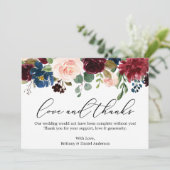 Calligraphie Amour Merci Burgundy Blue Floral (Debout devant)