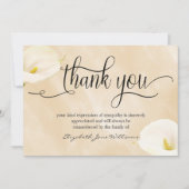 Calligraphie Aquarelle Lillies Merci funéraire (Devant)