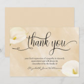 Calligraphie Aquarelle Lillies Merci funéraire (Devant / Derrière)